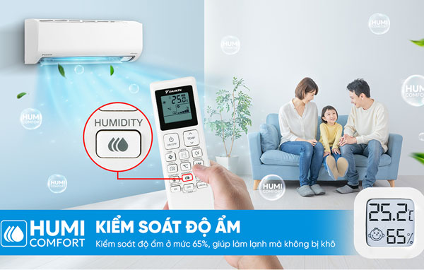 Humi Comfort - tính năng kiểm soát độ ẩm ở mức 65%